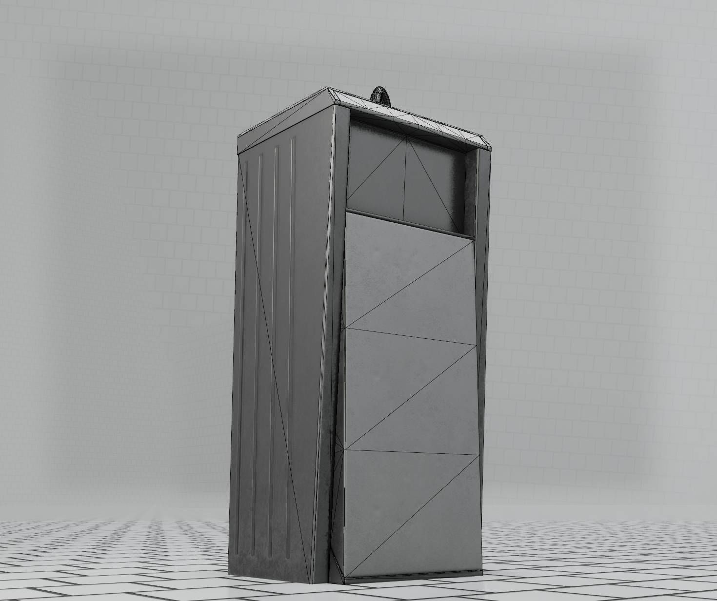 Public Metal Sink - 15 - Simple Compact Low-poly 3D model_88