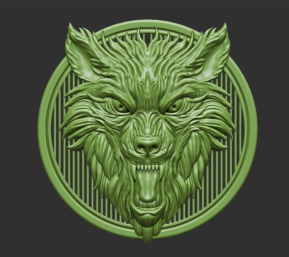 wolf head 3D print model_1