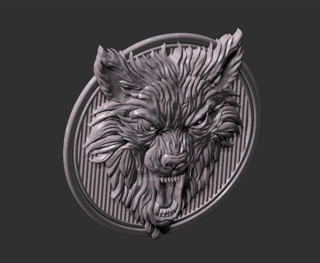 wolf head 3D print model_4