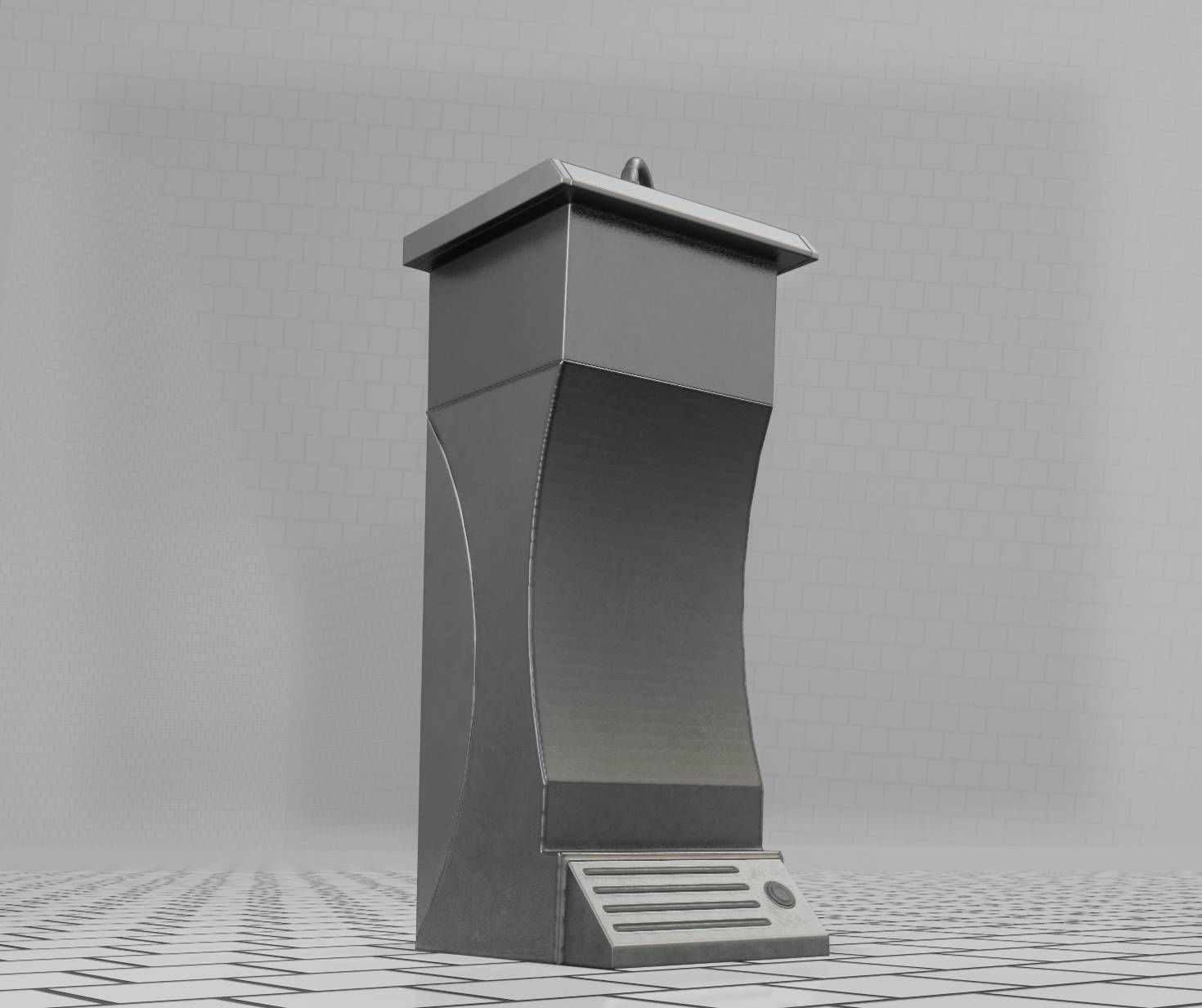 Public Metal Sink - 11 - Futuristic Low-poly 3D model_78
