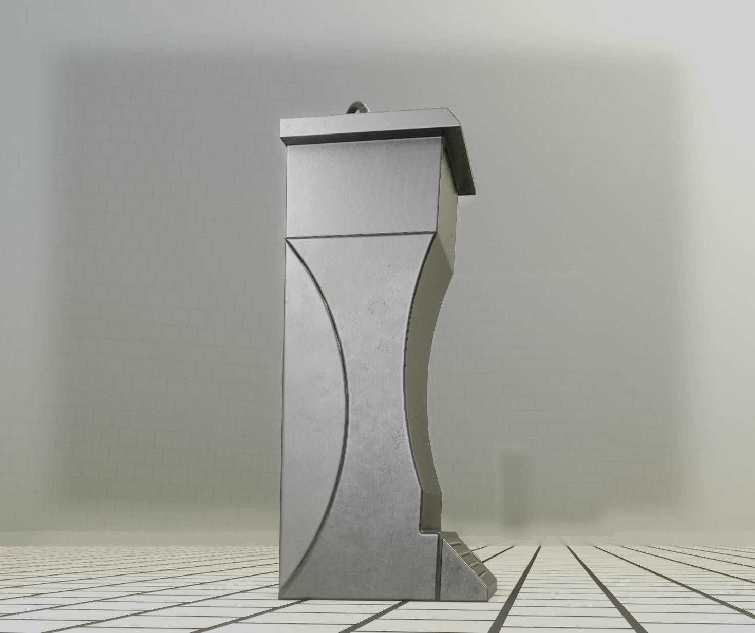 Public Metal Sink - 11 - Futuristic Low-poly 3D model_48