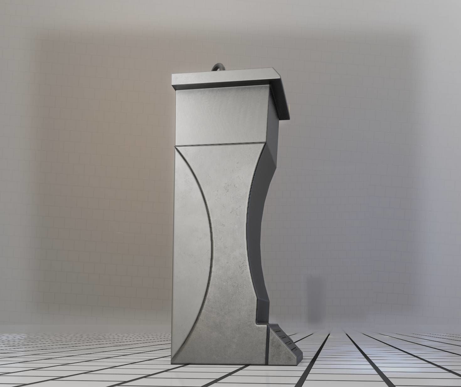 Public Metal Sink - 11 - Futuristic Low-poly 3D model_17