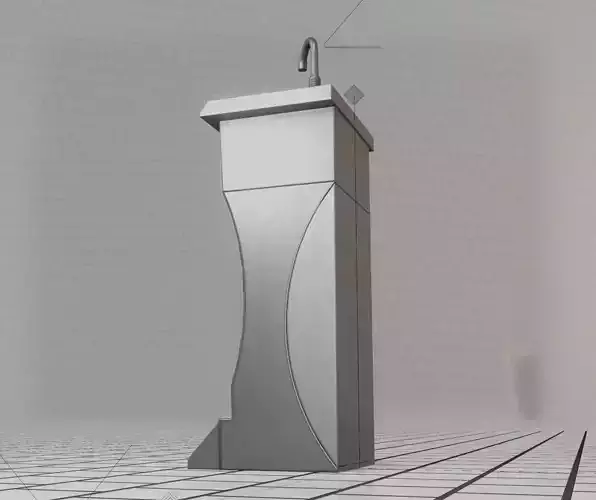 Public Metal Sink - 11 - Futuristic Low-poly 3D model