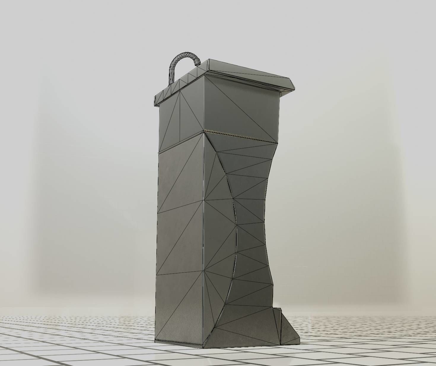 Public Metal Sink - 11 - Futuristic Low-poly 3D model_49