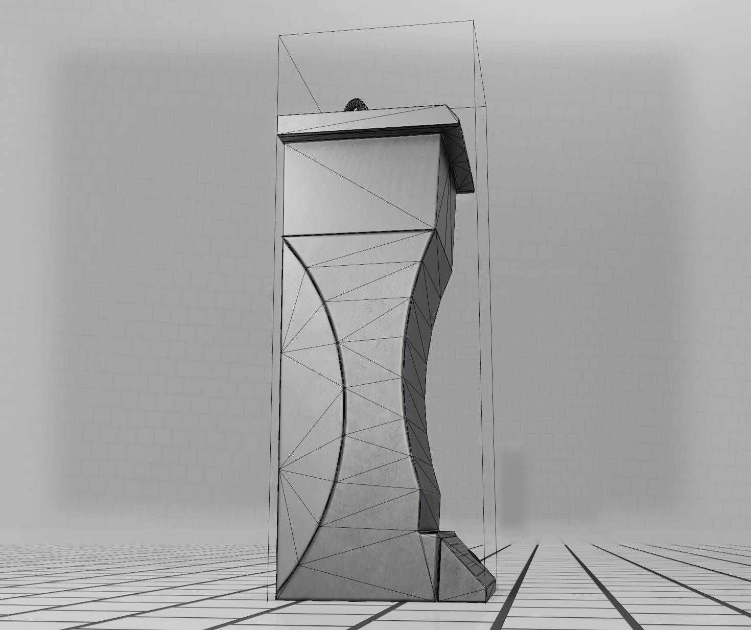 Public Metal Sink - 11 - Futuristic Low-poly 3D model_79