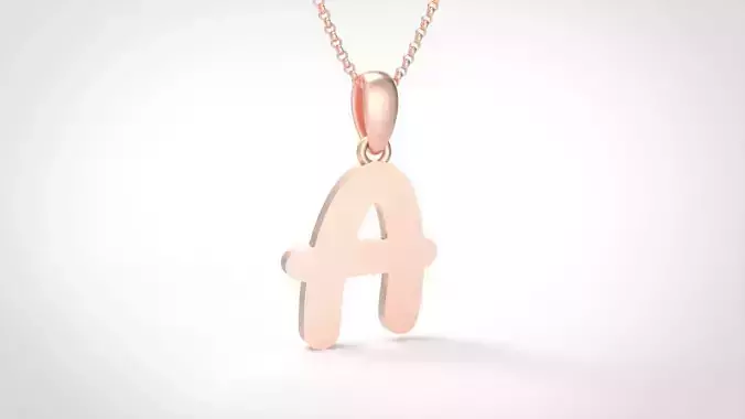 Model 444 Alphabets Necklace  The Letter A Necklace Winter Cat 3D print model