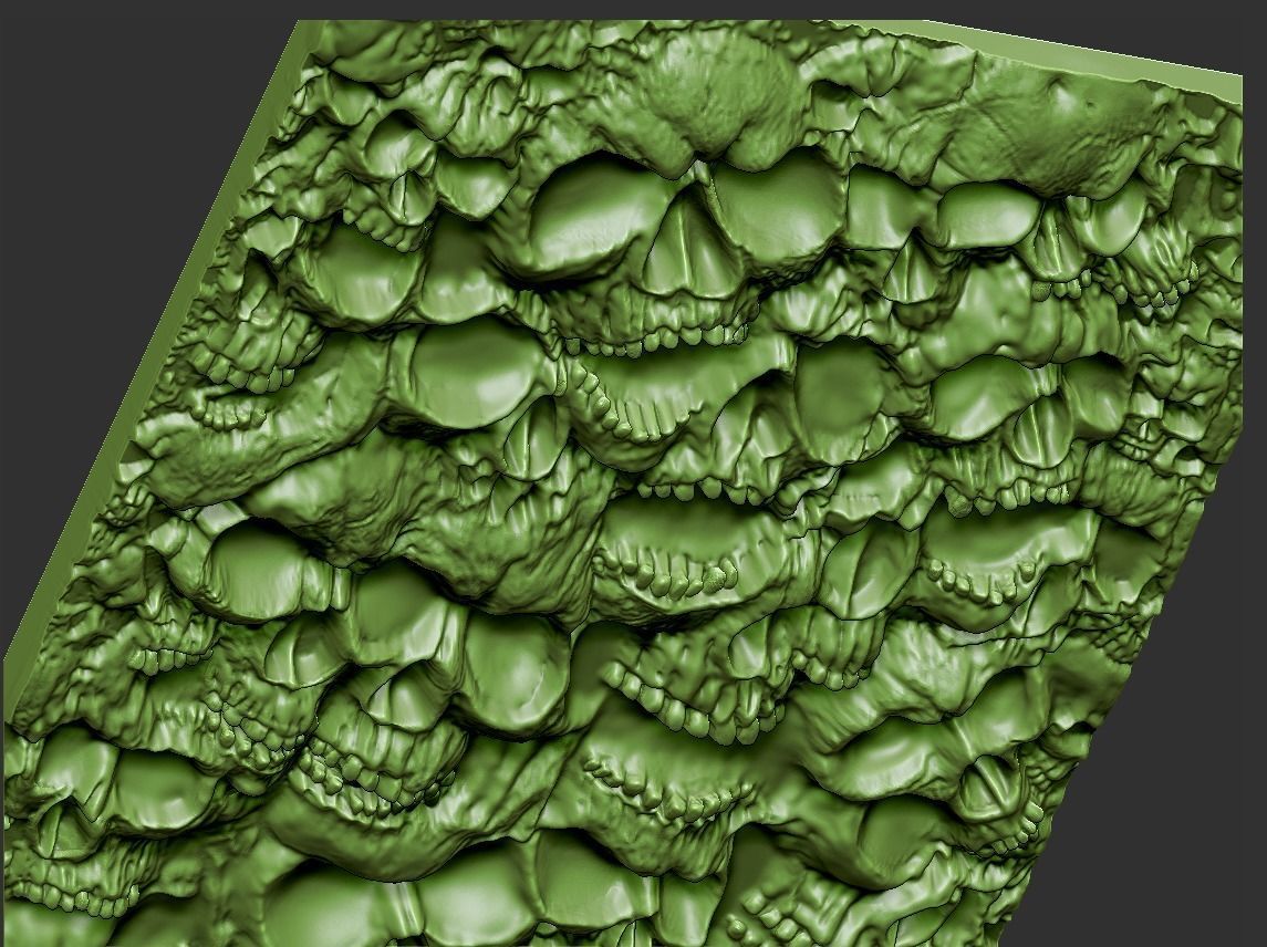 Skulls silver pendant 3D print model_12