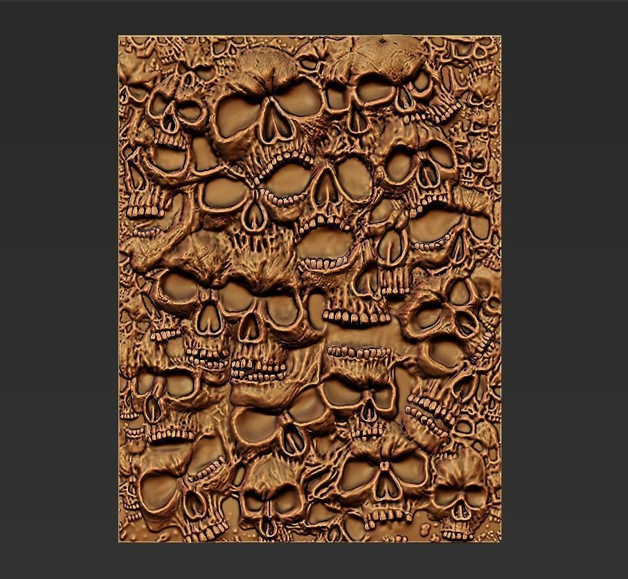 Skulls silver pendant 3D print model_8