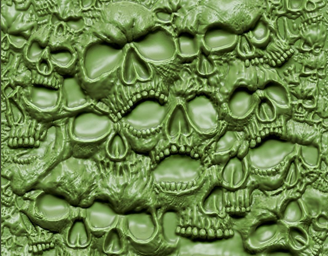 Skulls silver pendant 3D print model_13