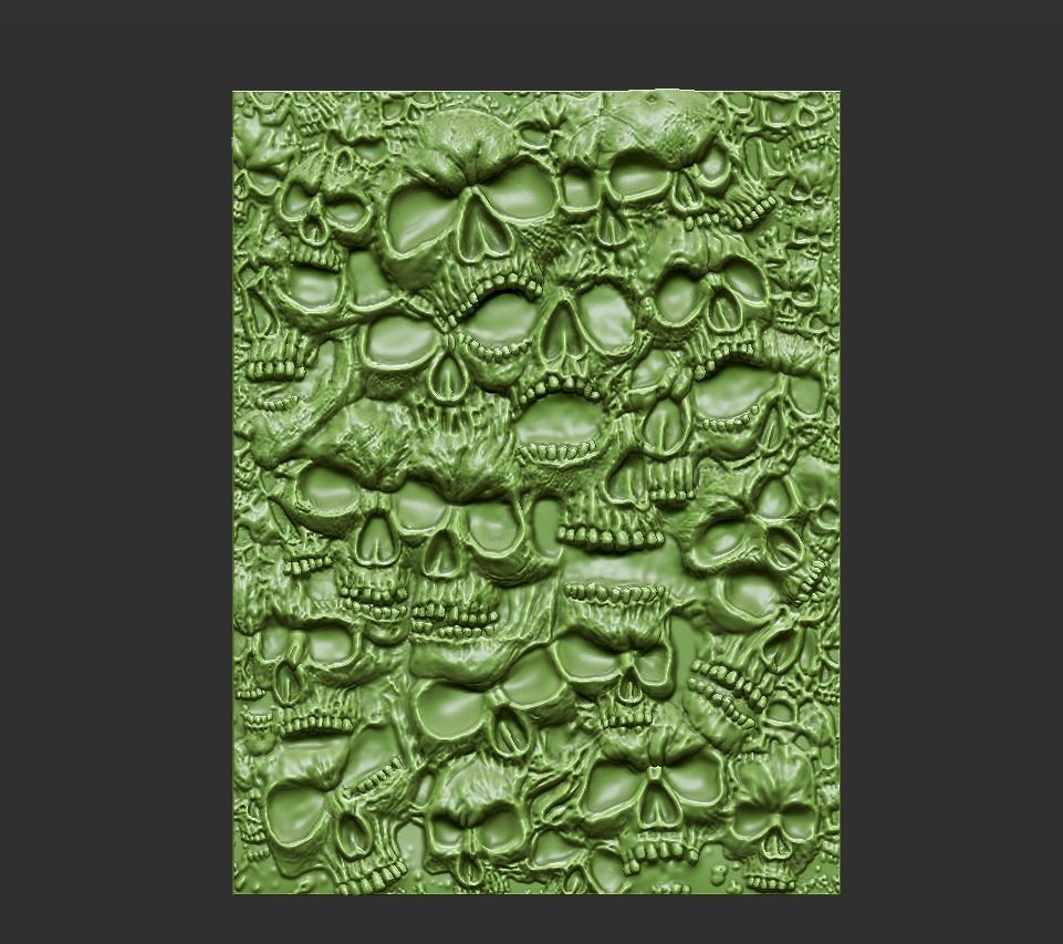 Skulls silver pendant 3D print model_10