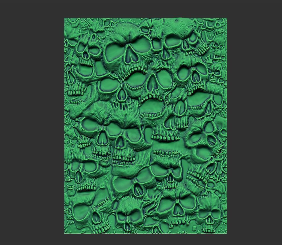 Skulls silver pendant 3D print model_9