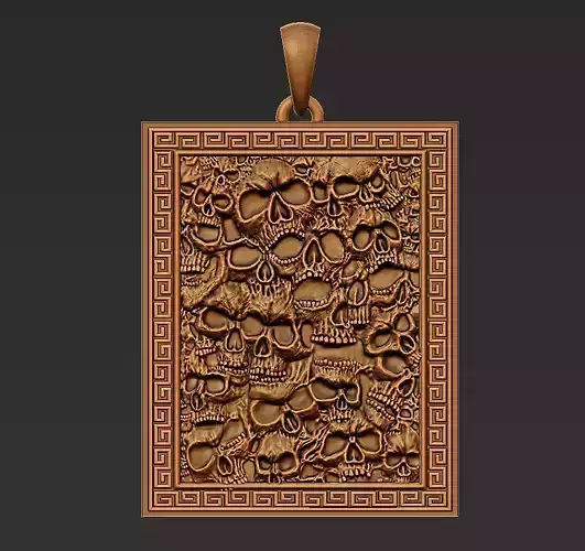 Skulls silver pendant