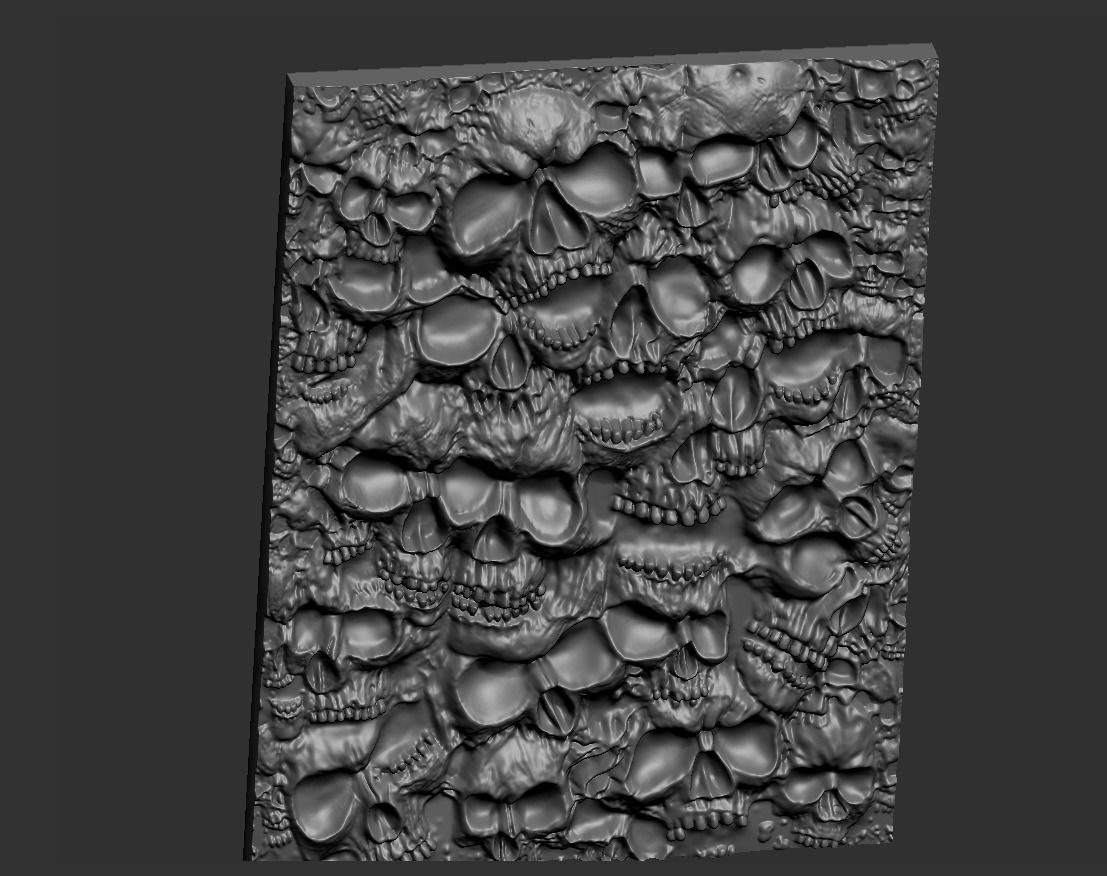 Skulls silver pendant 3D print model_14