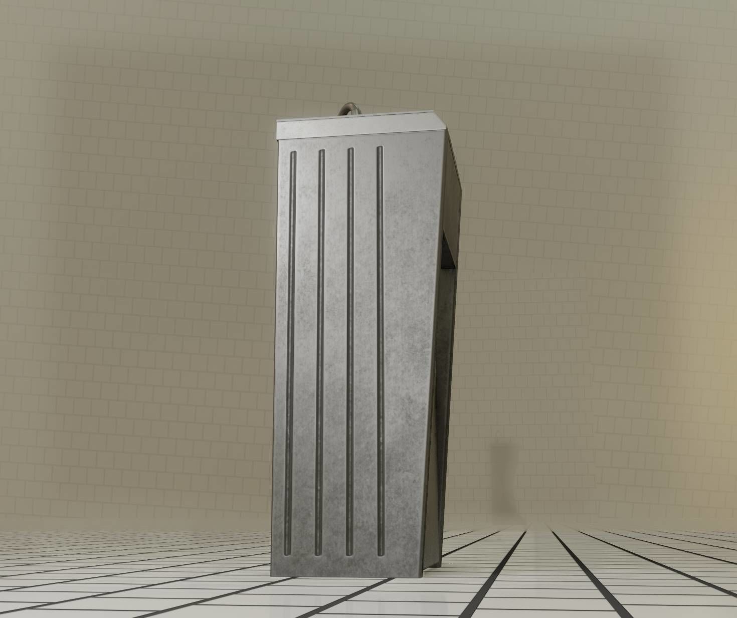 Public Metal Sink - 10 - Simple Compact Low-poly 3D model_56