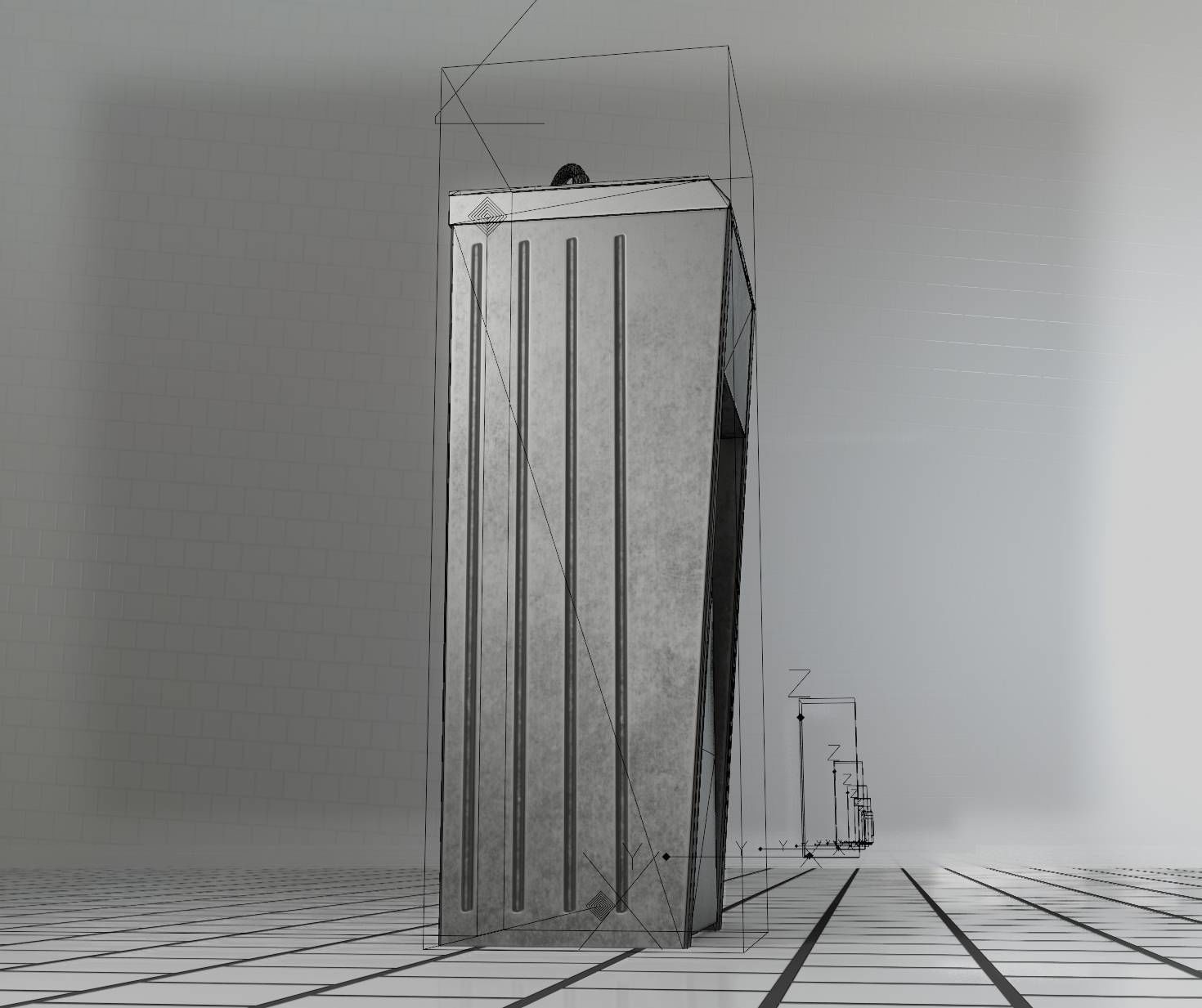 Public Metal Sink - 10 - Simple Compact Low-poly 3D model_87