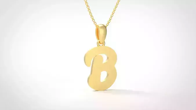 Model 445 Alphabets Necklace  The Letter B Necklace Winter Cat 3D print model