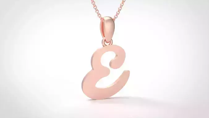 Model 448 Alphabets Necklace  The Letter E Necklace Winter Cat 3D print model