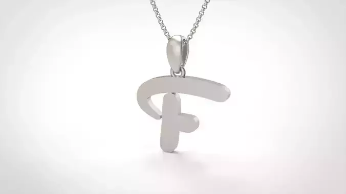 Model 449 Alphabets Necklace  The Letter F Necklace Winter Cat 3D print model
