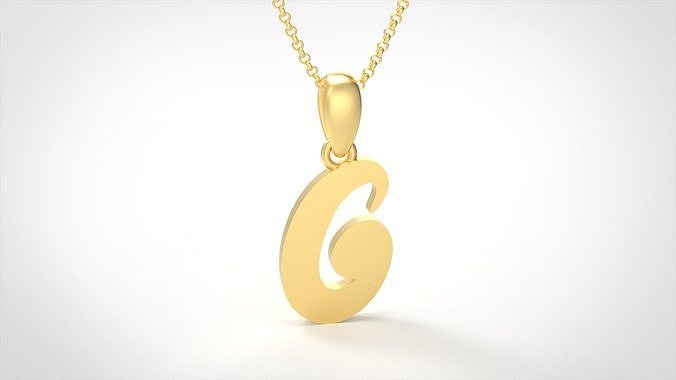 Model 450 Alphabets Necklace  The Letter G Necklace Winter Cat 3D print model