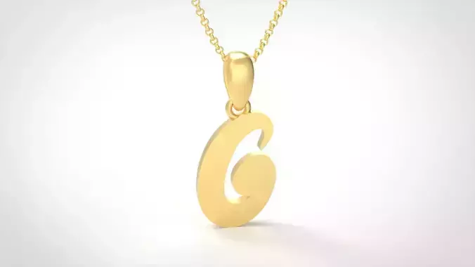 Model 450 Alphabets Necklace  The Letter G Necklace Winter Cat 3D print model