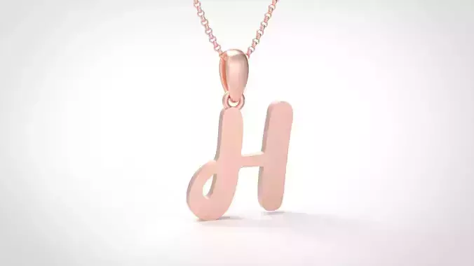 Model 451 Alphabets Necklace  The Letter H Necklace Winter Cat 3D print model