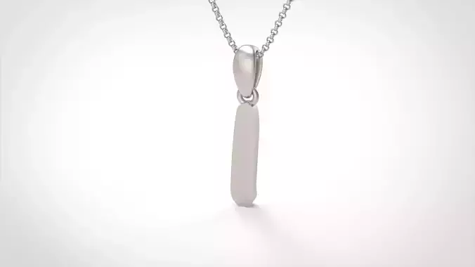 Model 452 Alphabets Necklace  The Letter I Necklace Winter Cat 3D print model