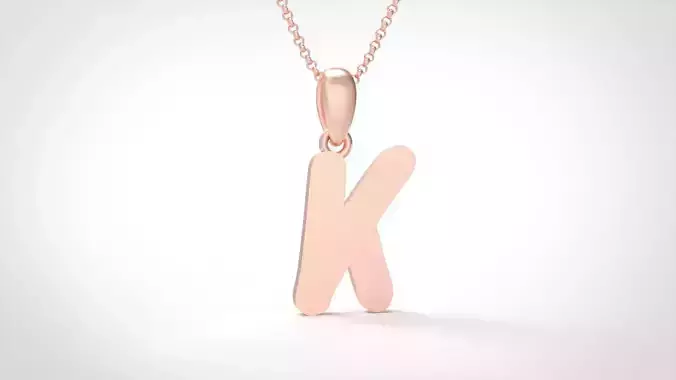 Model 454 Alphabets Necklace  The Letter K Necklace Winter Cat 3D print model