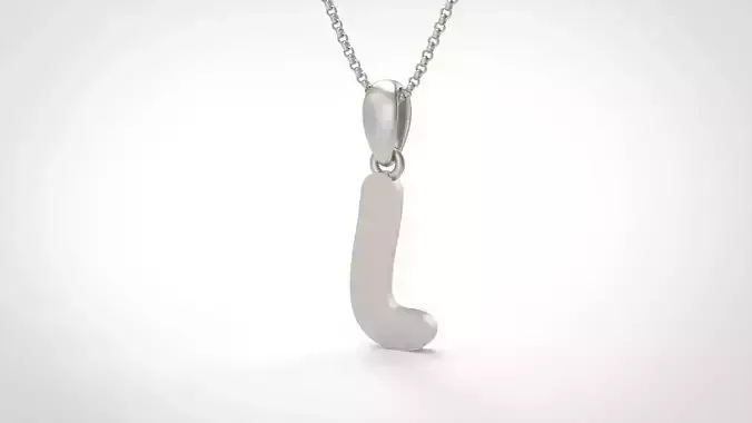 Model 455 Alphabets Necklace  The Letter L Necklace Winter Cat 3D print model