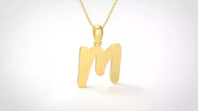 Model 444 Alphabets Necklace  The Letter M Necklace Winter Cat 3D print model