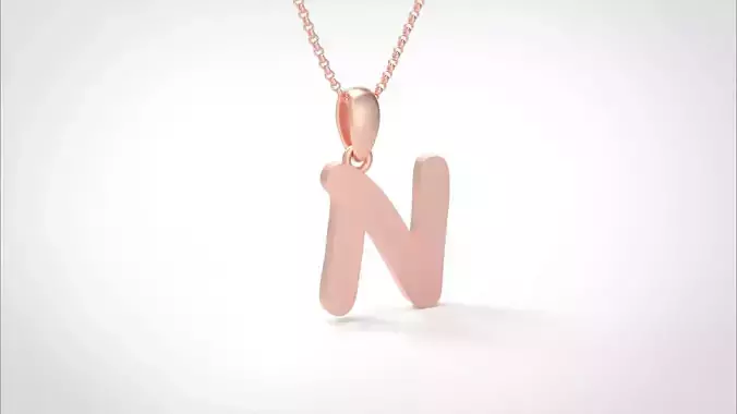 Model 457 Alphabets Necklace  The Letter N Necklace Winter Cat 3D print model