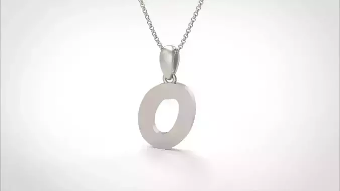 Model 458 Alphabets Necklace  The Letter O Necklace Winter Cat 3D print model