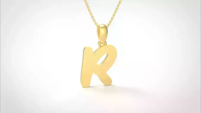 Model 459 Alphabets Necklace  The Letter R Necklace Winter Cat 3D print model
