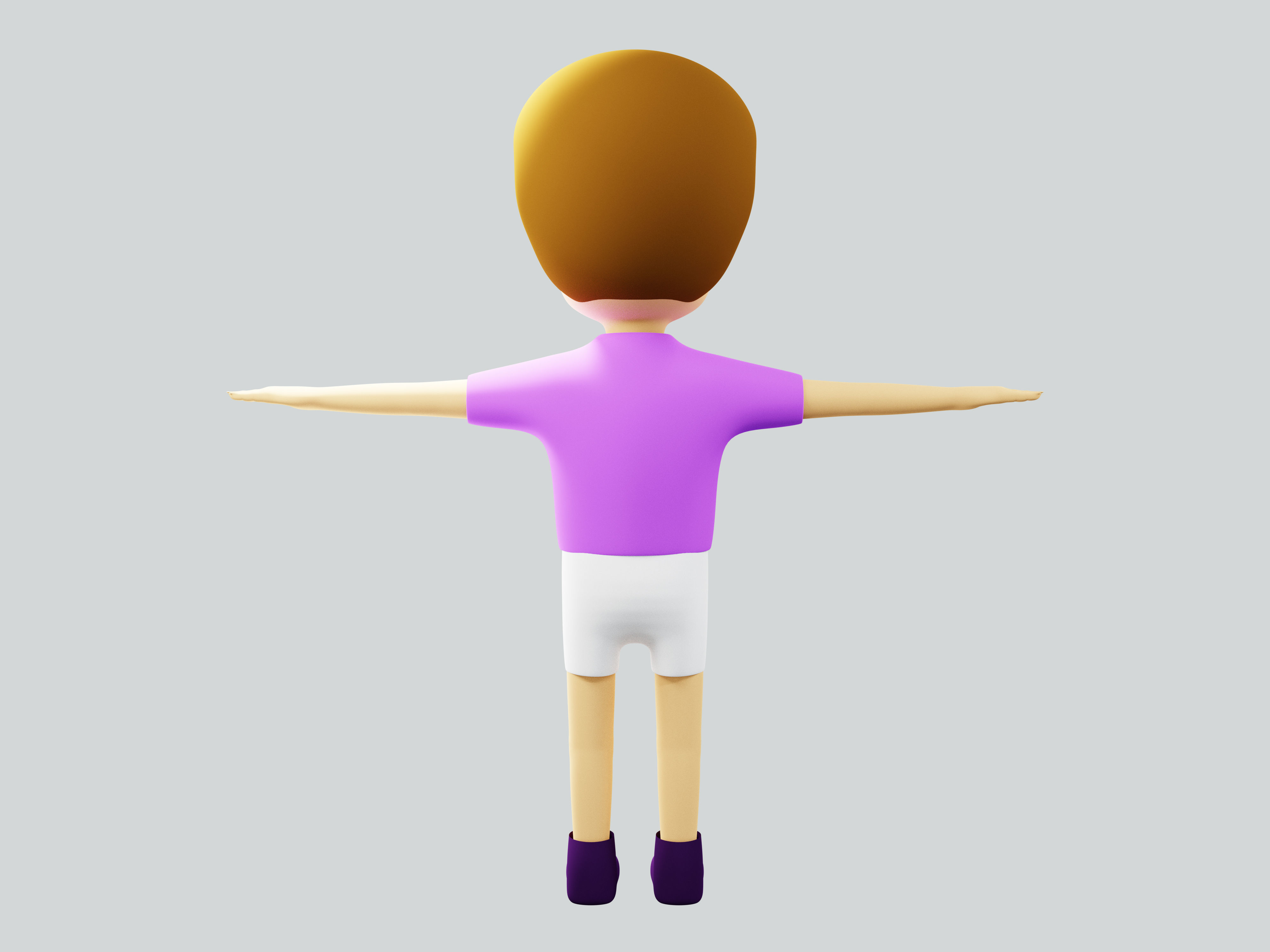 The big head kid Low-poly character 3D model_9