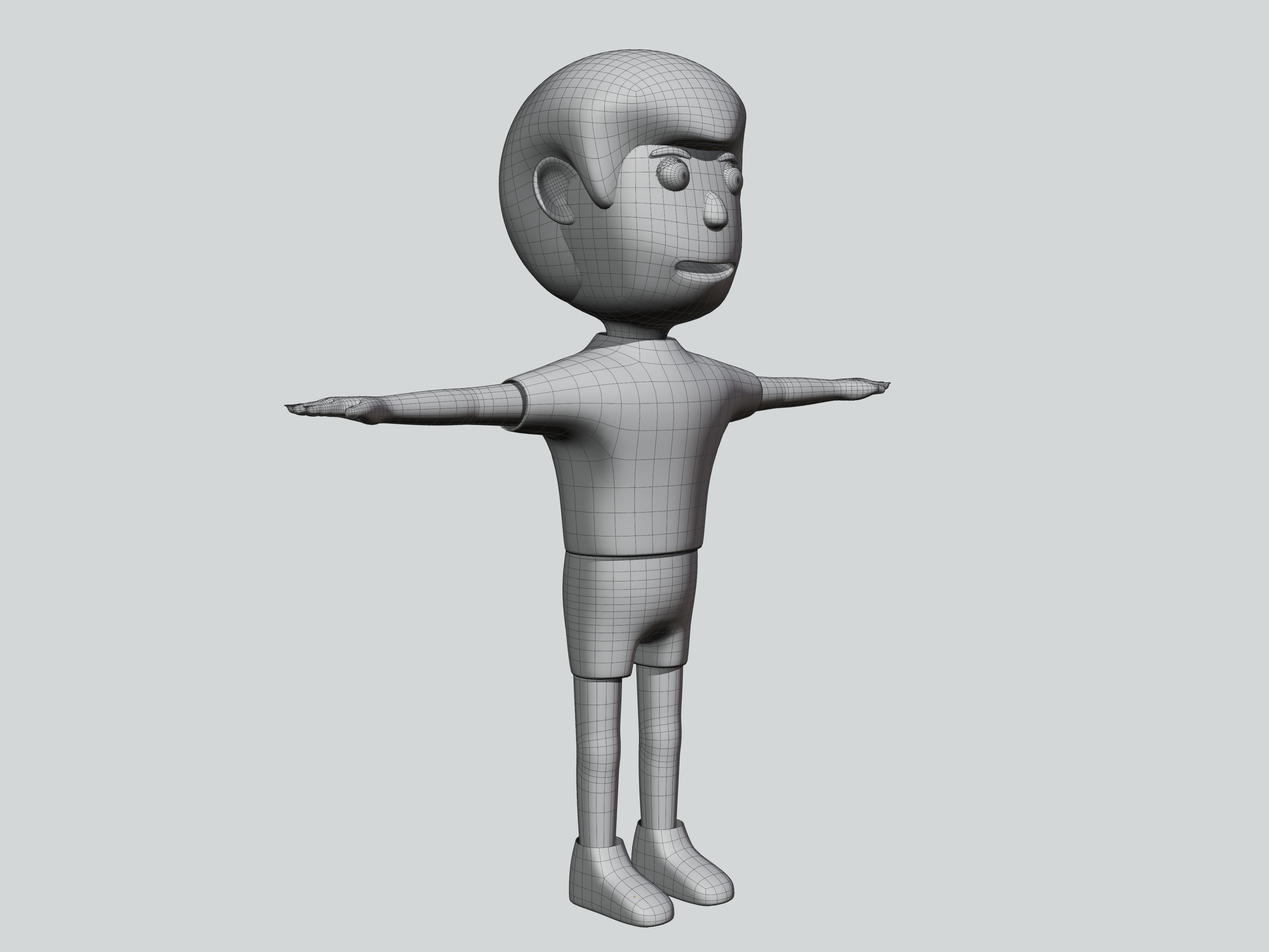 The big head kid Low-poly character 3D model_12
