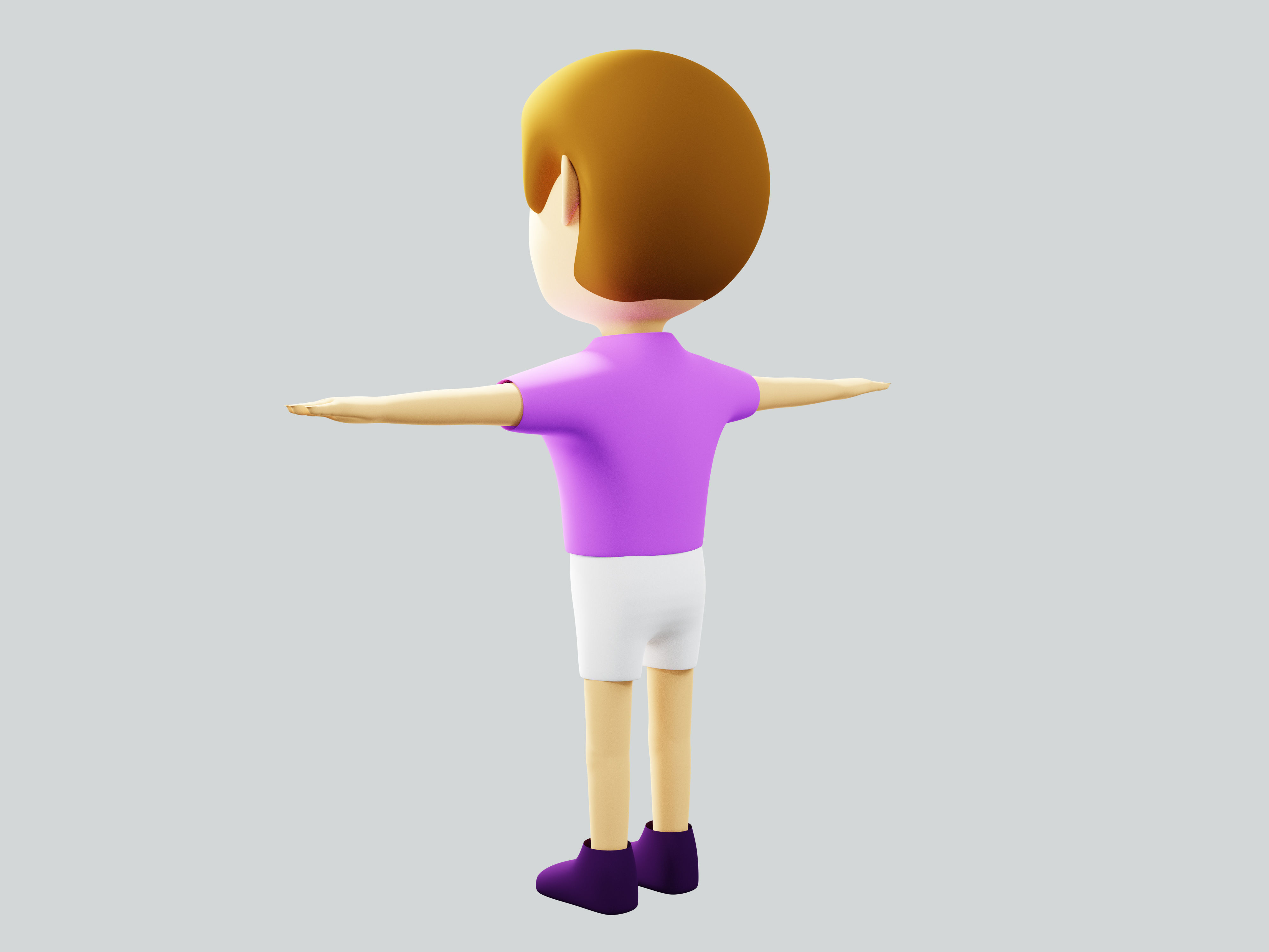 The big head kid Low-poly character 3D model_13