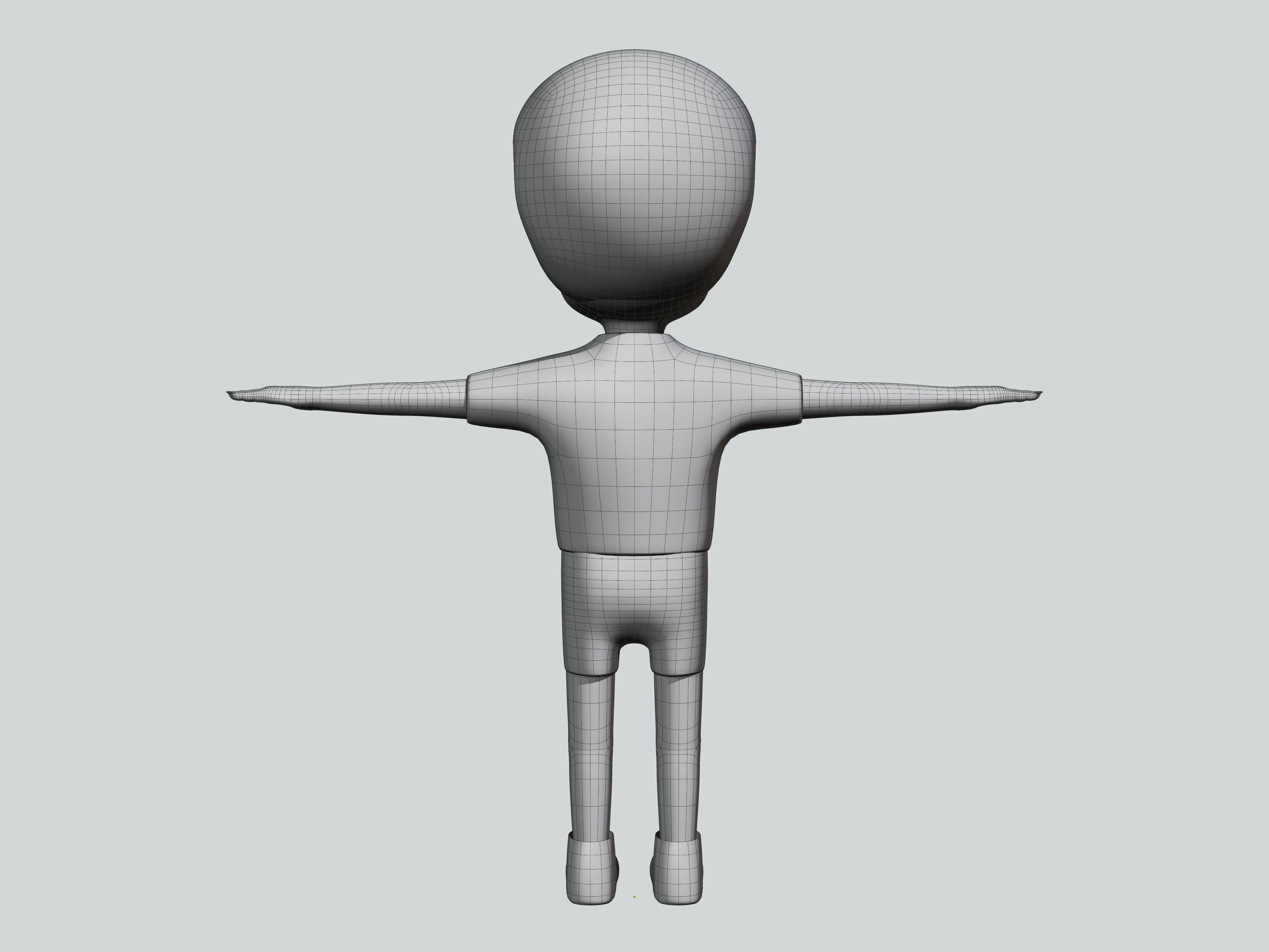 The big head kid Low-poly character 3D model_10