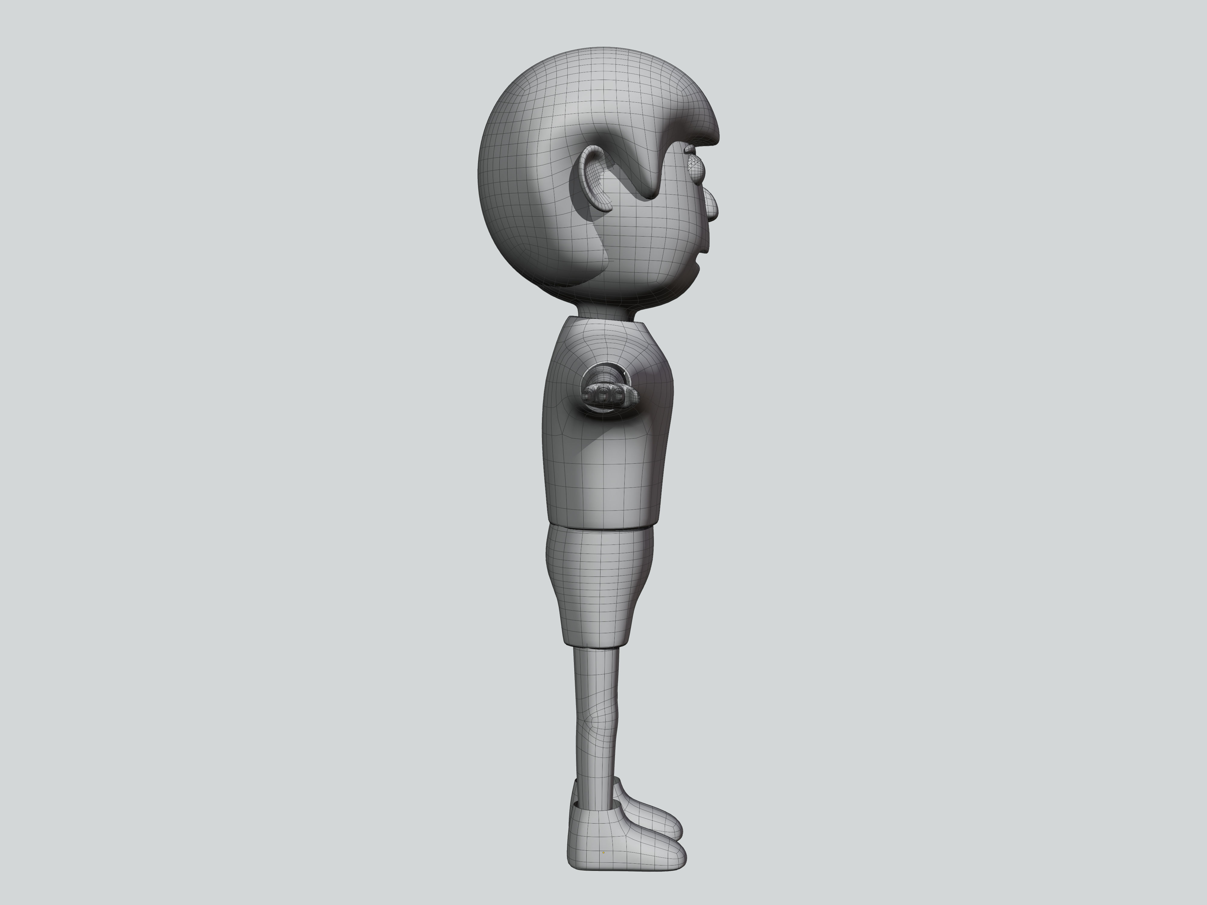 The big head kid Low-poly character 3D model_1