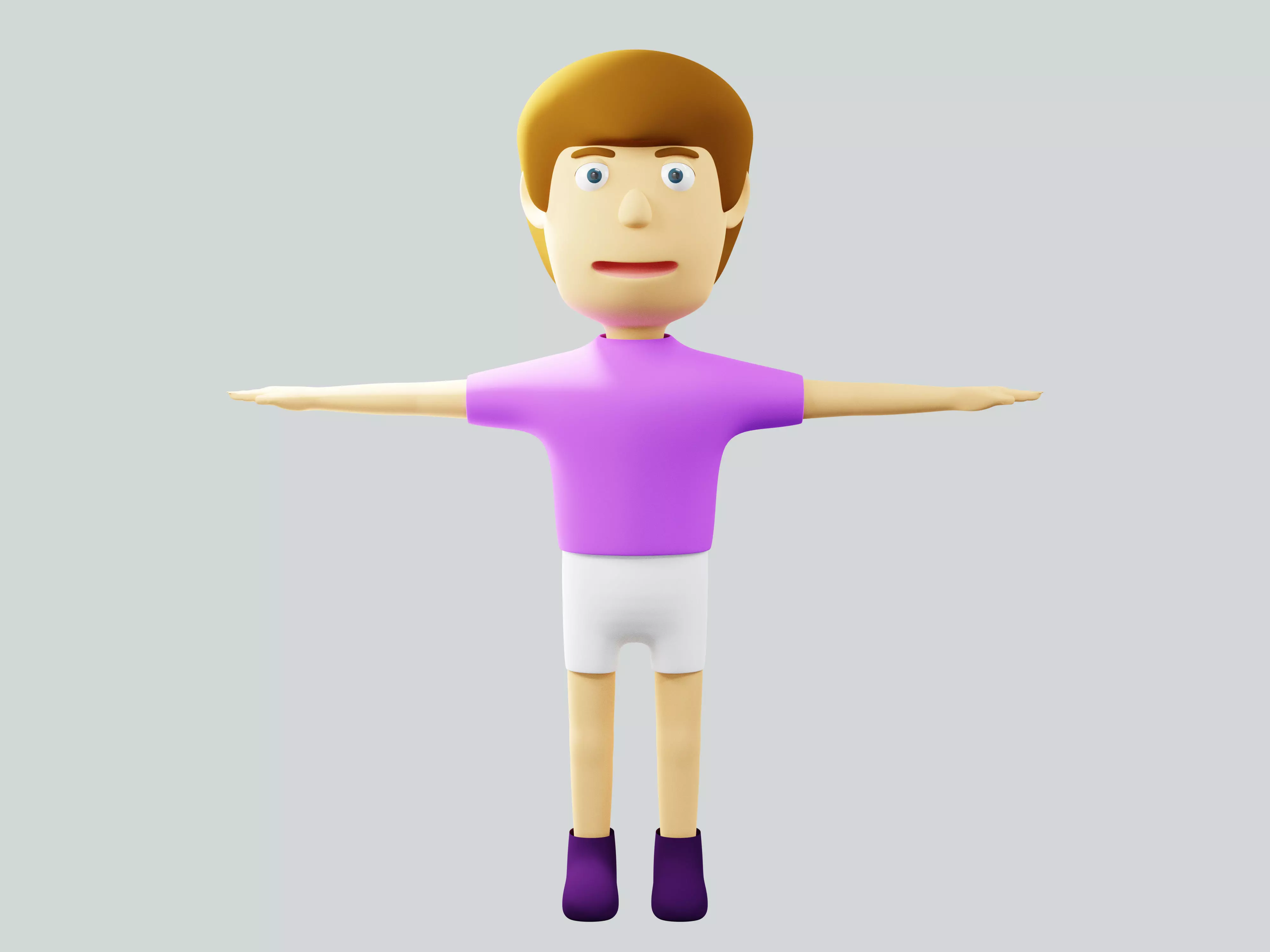 The big head kid Low-poly character 3D model_0