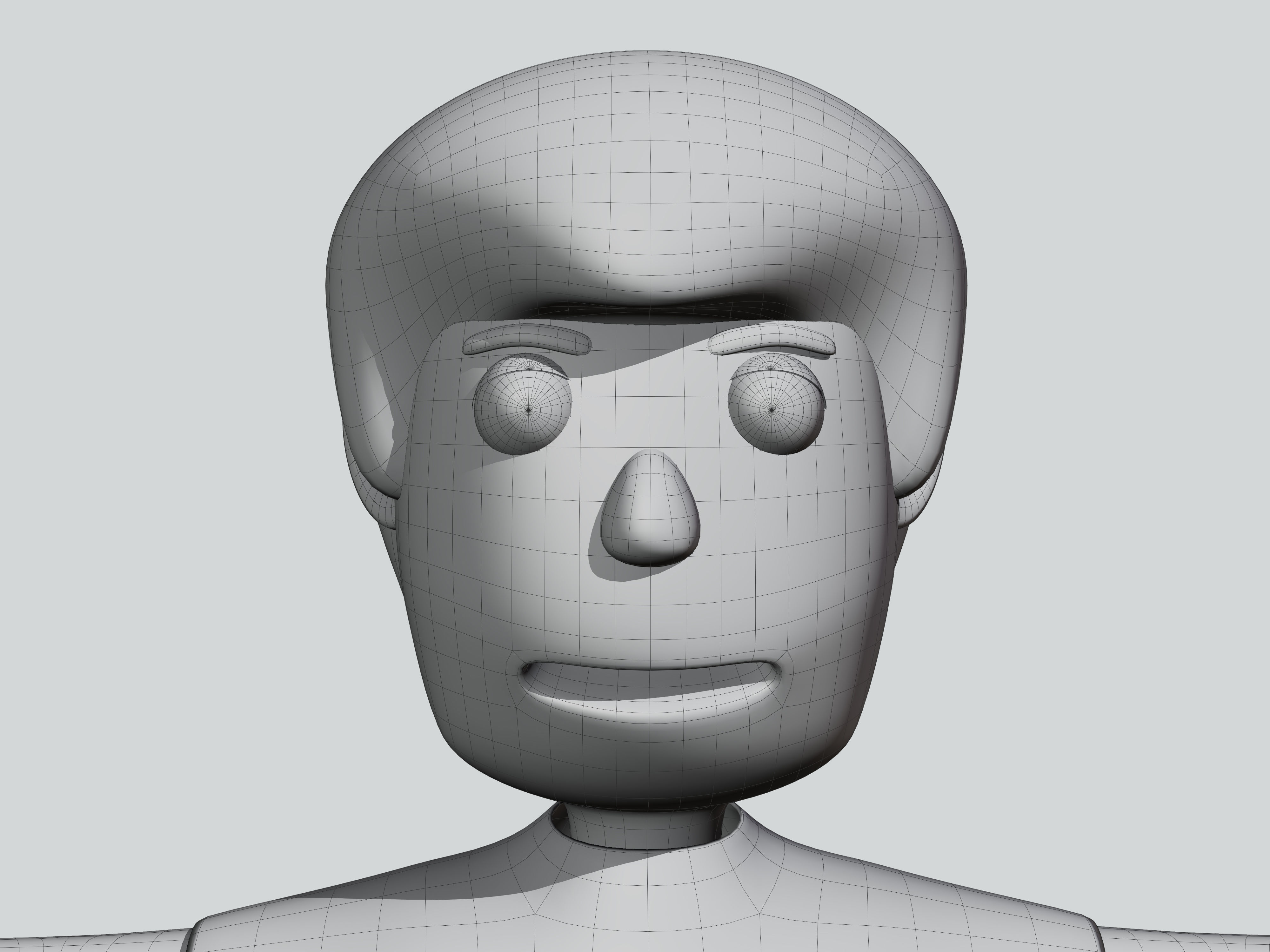 The big head kid Low-poly character 3D model_3