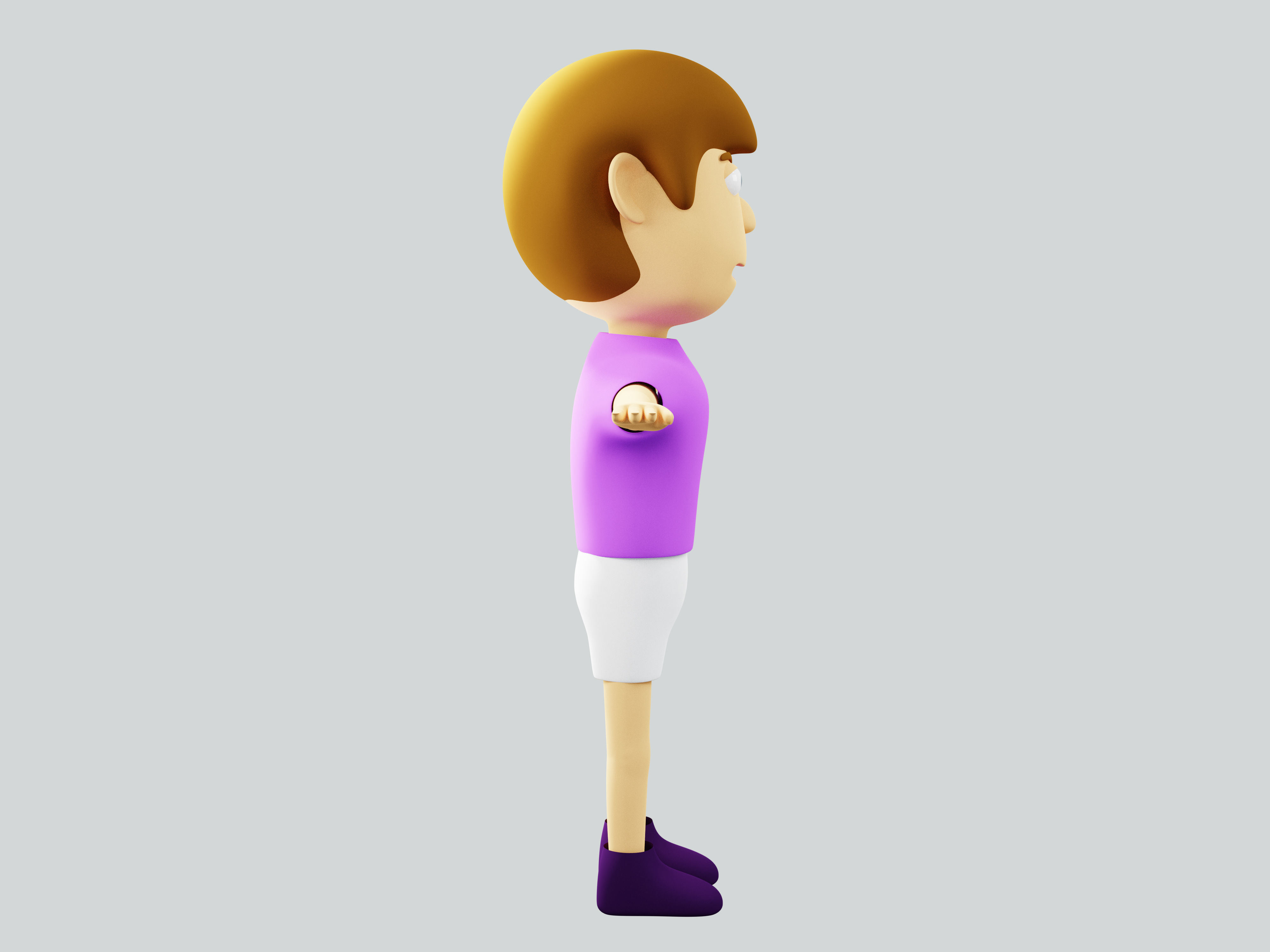 The big head kid Low-poly character 3D model_15