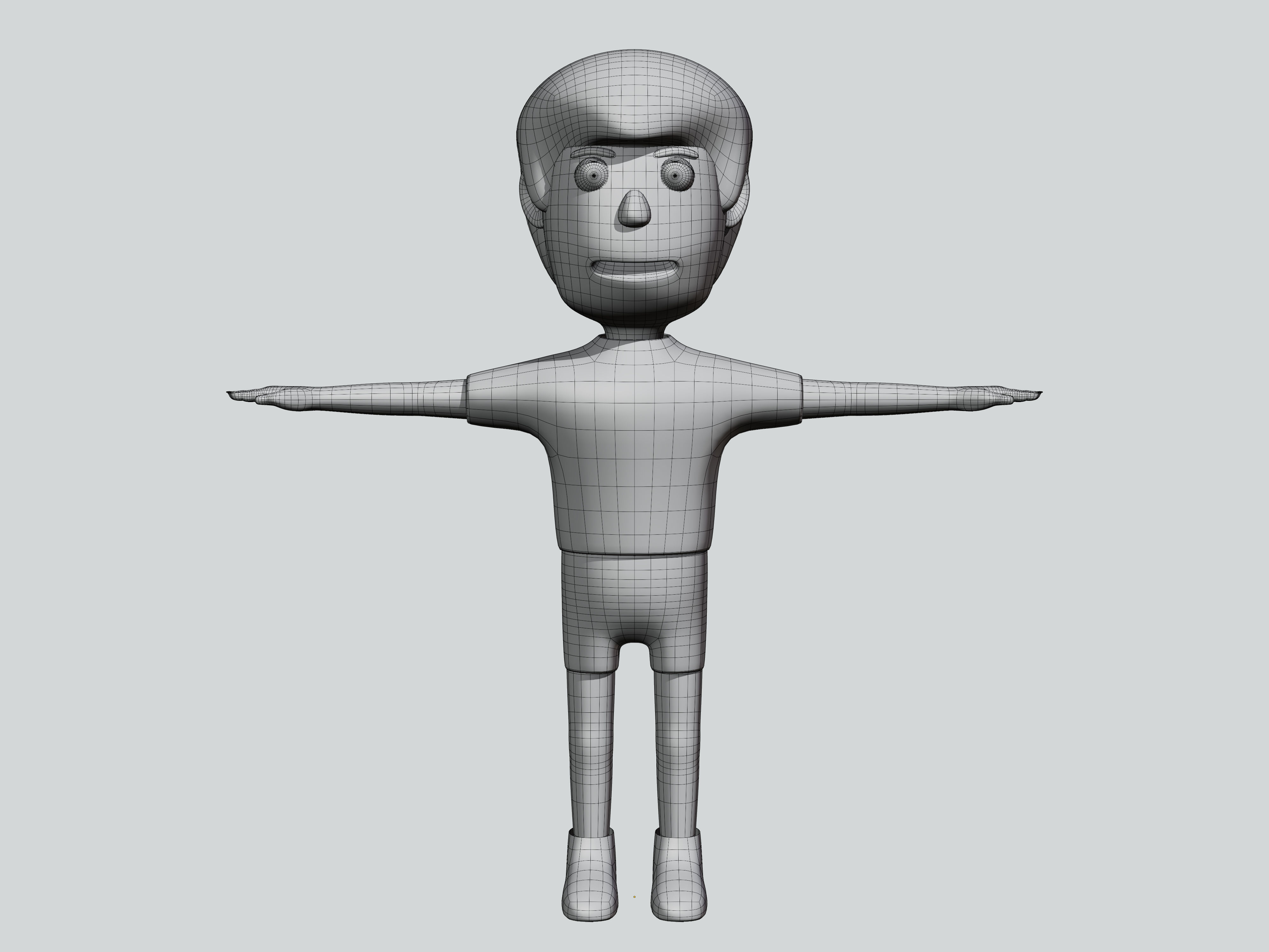 The big head kid Low-poly character 3D model_8