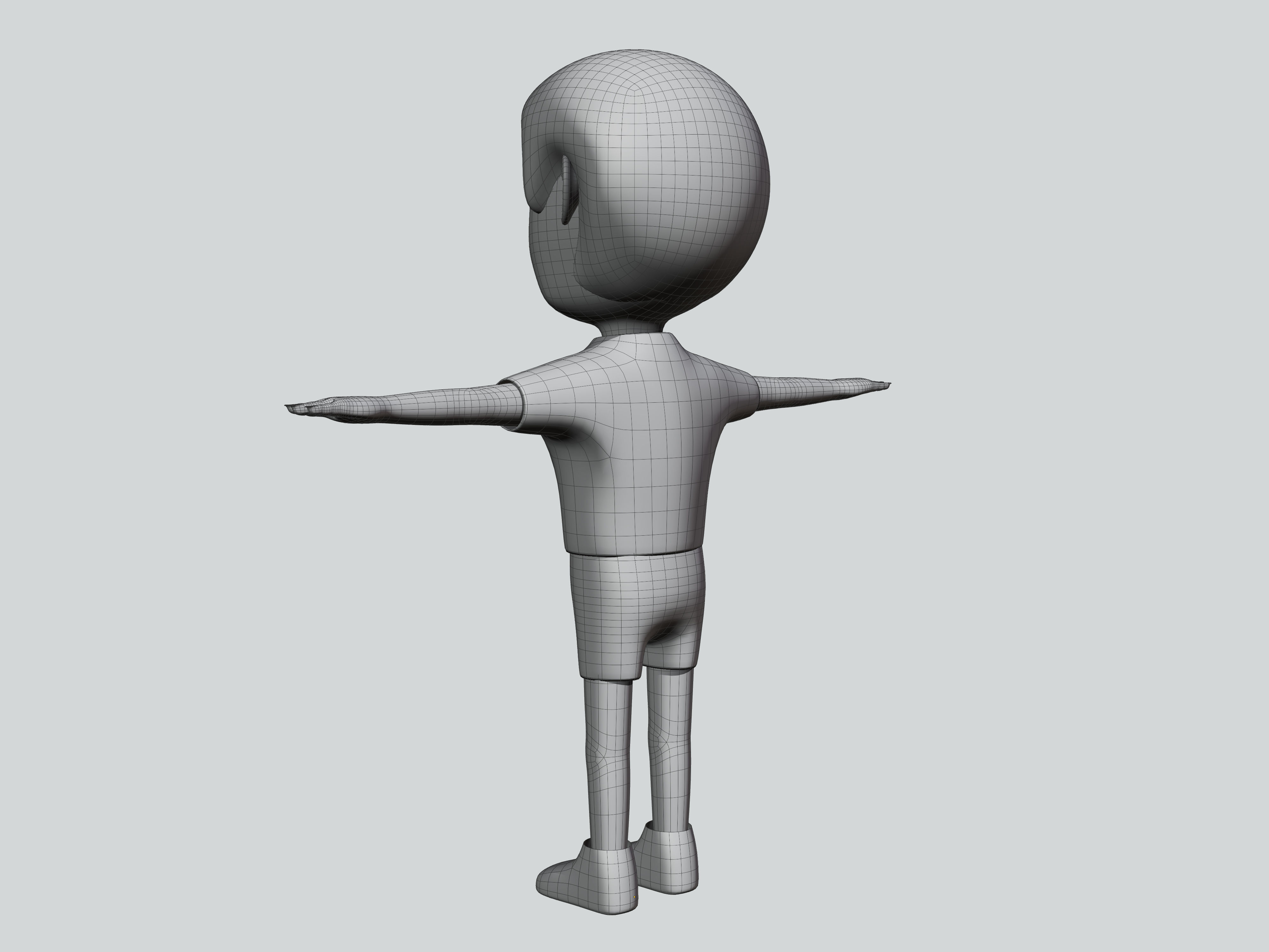 The big head kid Low-poly character 3D model_14