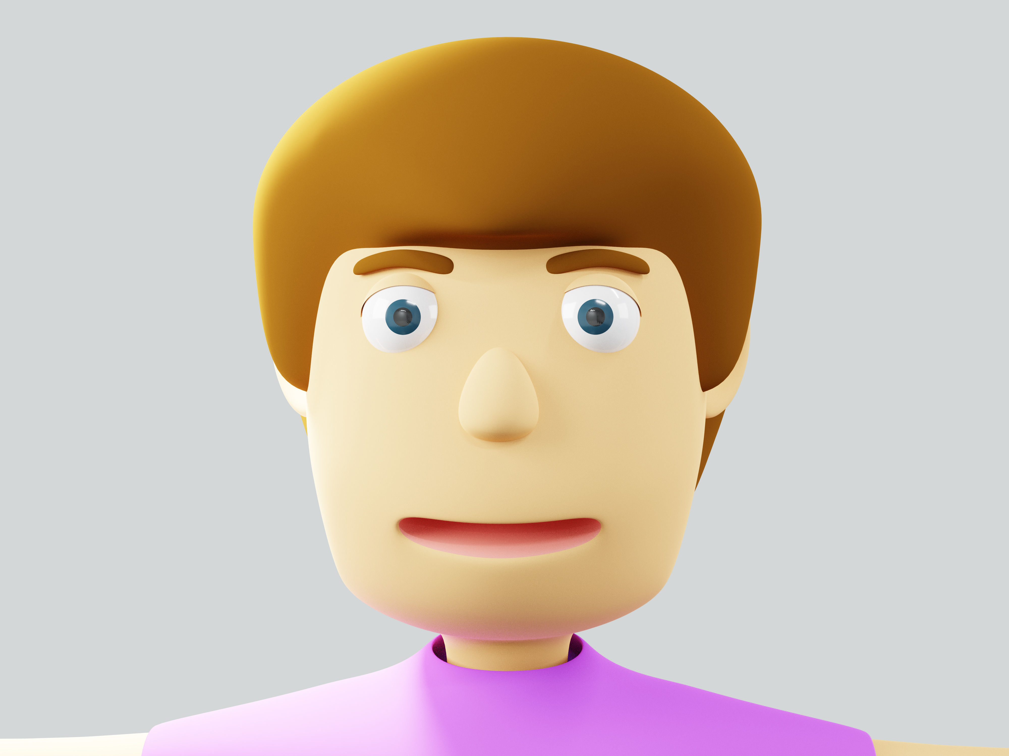 The big head kid Low-poly character 3D model_4