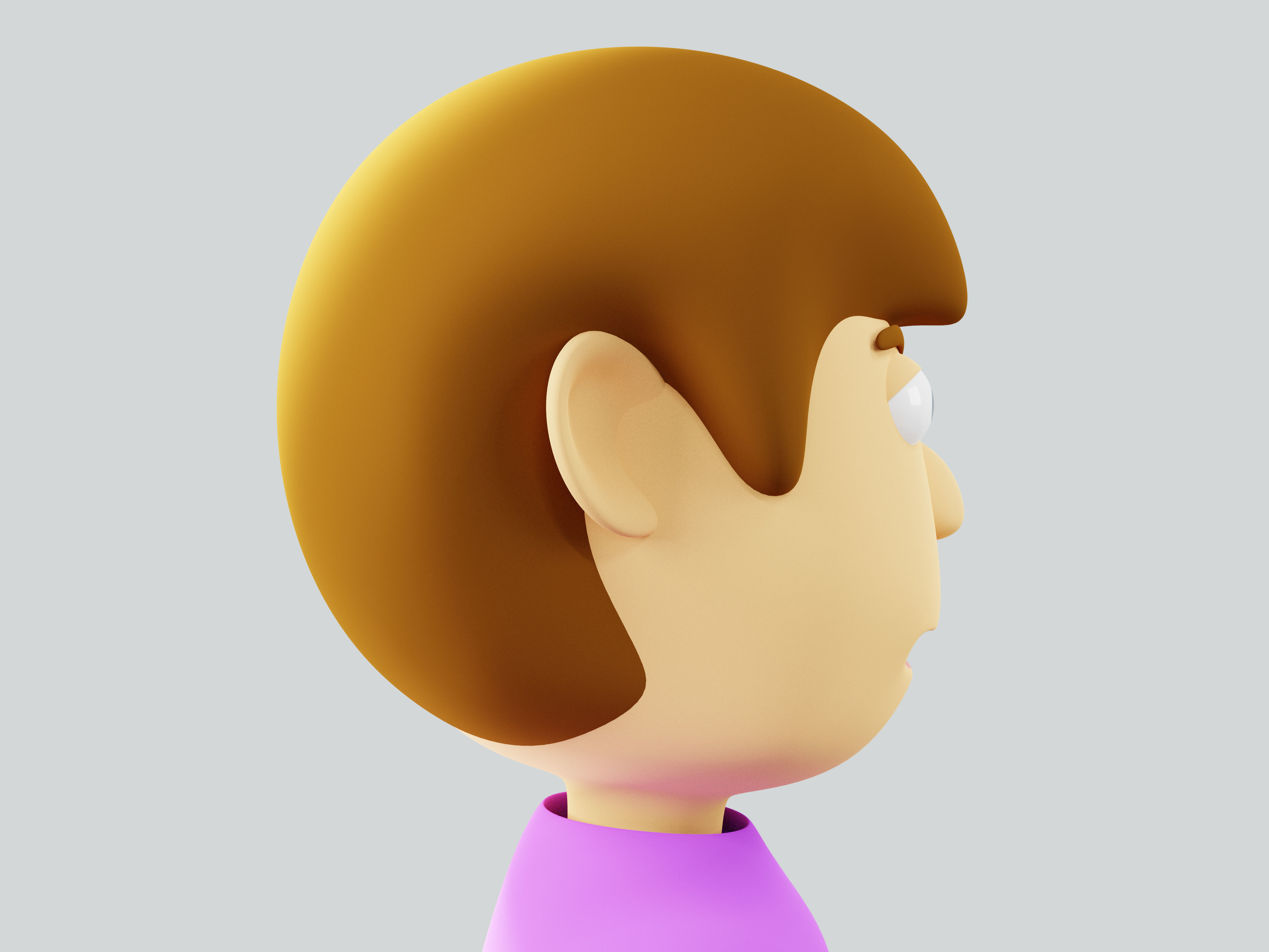 The big head kid Low-poly character 3D model_6