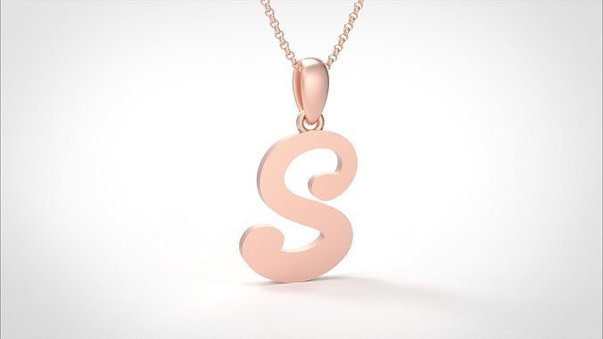 Model 460 Alphabets Necklace  The Letter S Necklace Winter Cat 3D print model