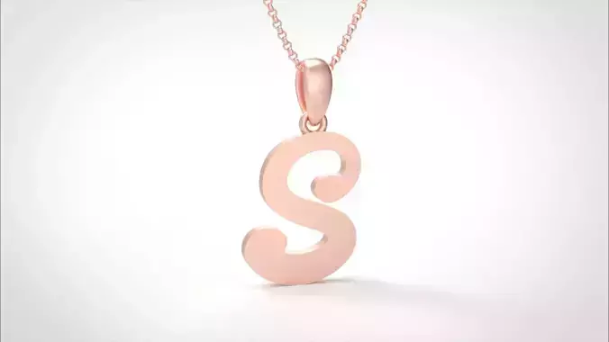 Model 460 Alphabets Necklace  The Letter S Necklace Winter Cat 3D print model