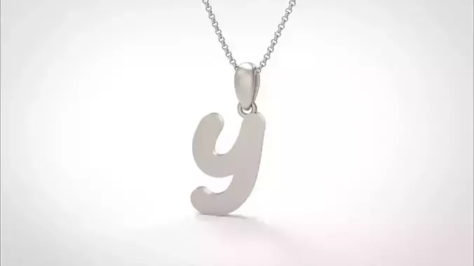 Model 464 Alphabets Necklace  The Letter Y Necklace Winter Cat