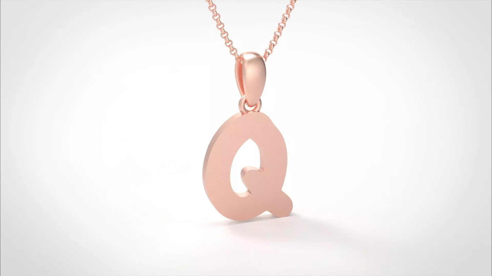 Model 466 Alphabets Necklace The Letter Q Necklace Winter Cat 3D print model