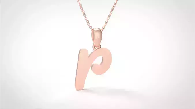 Model 469 Alphabets Necklace  The Letter P Necklace Winter Cat
