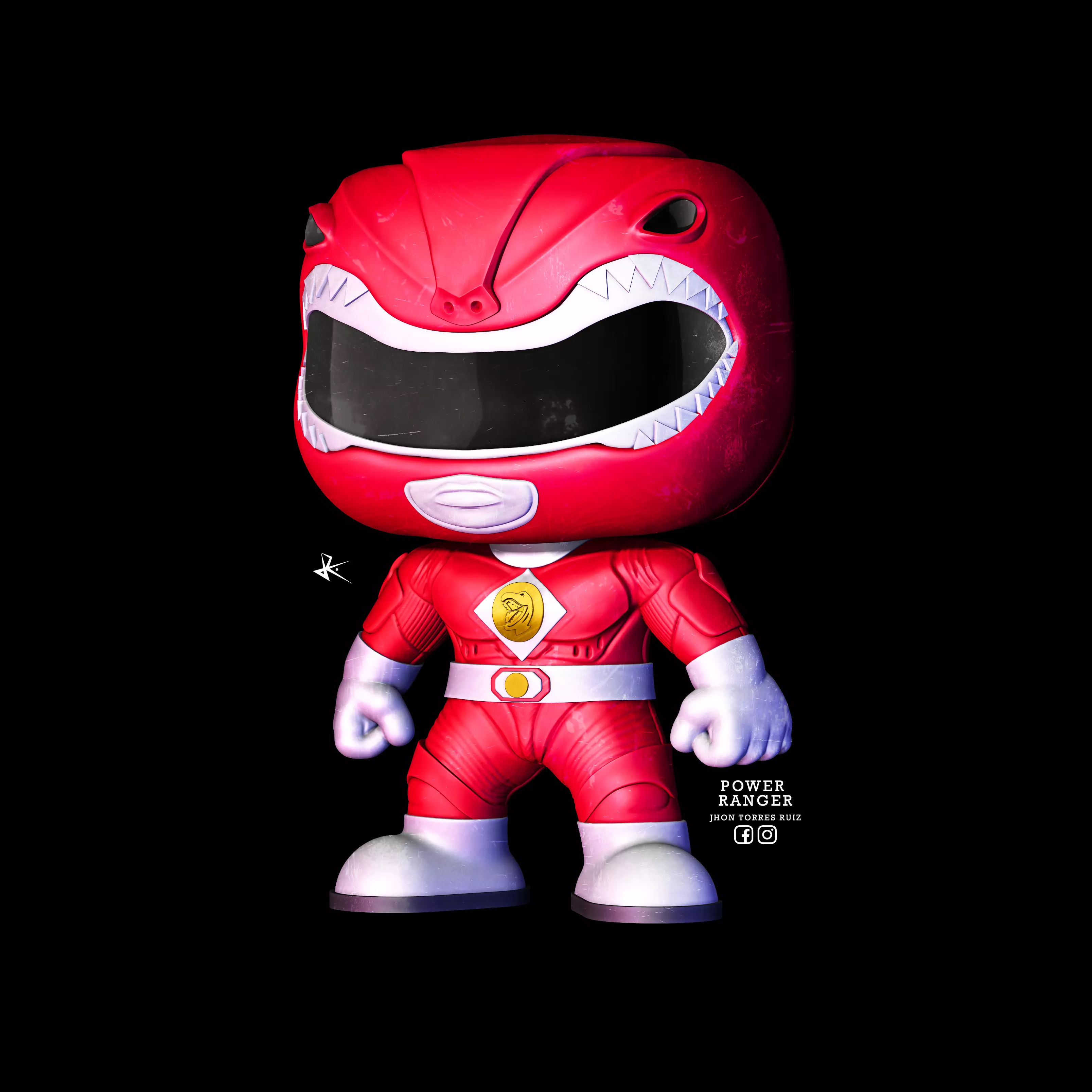 POWER RANGER RED FUNKO POP COLLECTION 3D print model_0